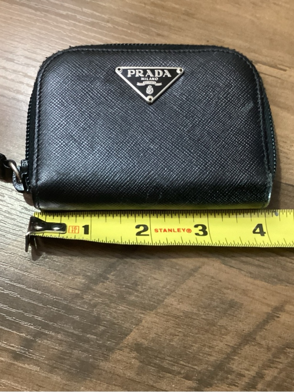 Prada Black Saffiano Leather Small Zip Wallet - Picture 2 of 4